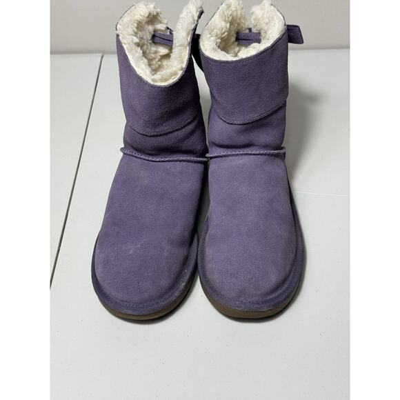 Koolaburra by UGG Suede Short Boots Koola Elderberry Sz 4 - Picture 3 of 9